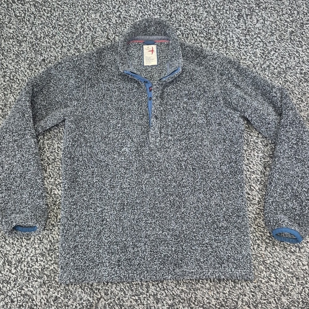 Relwen Shag Sherpa Fleece 1/4 Snap‎ Zip Pullover Size Small Gray